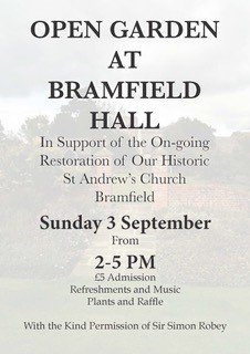 Bramfield Hall Open Gardens 3rd Sept 2023 2 5pm